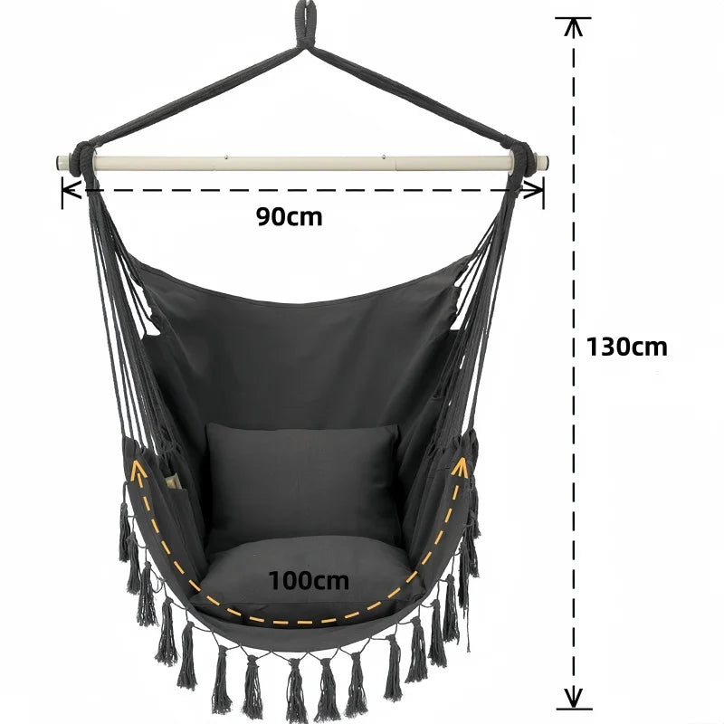 High Load Garden Rope Swing - Foldable Canvas Hammock